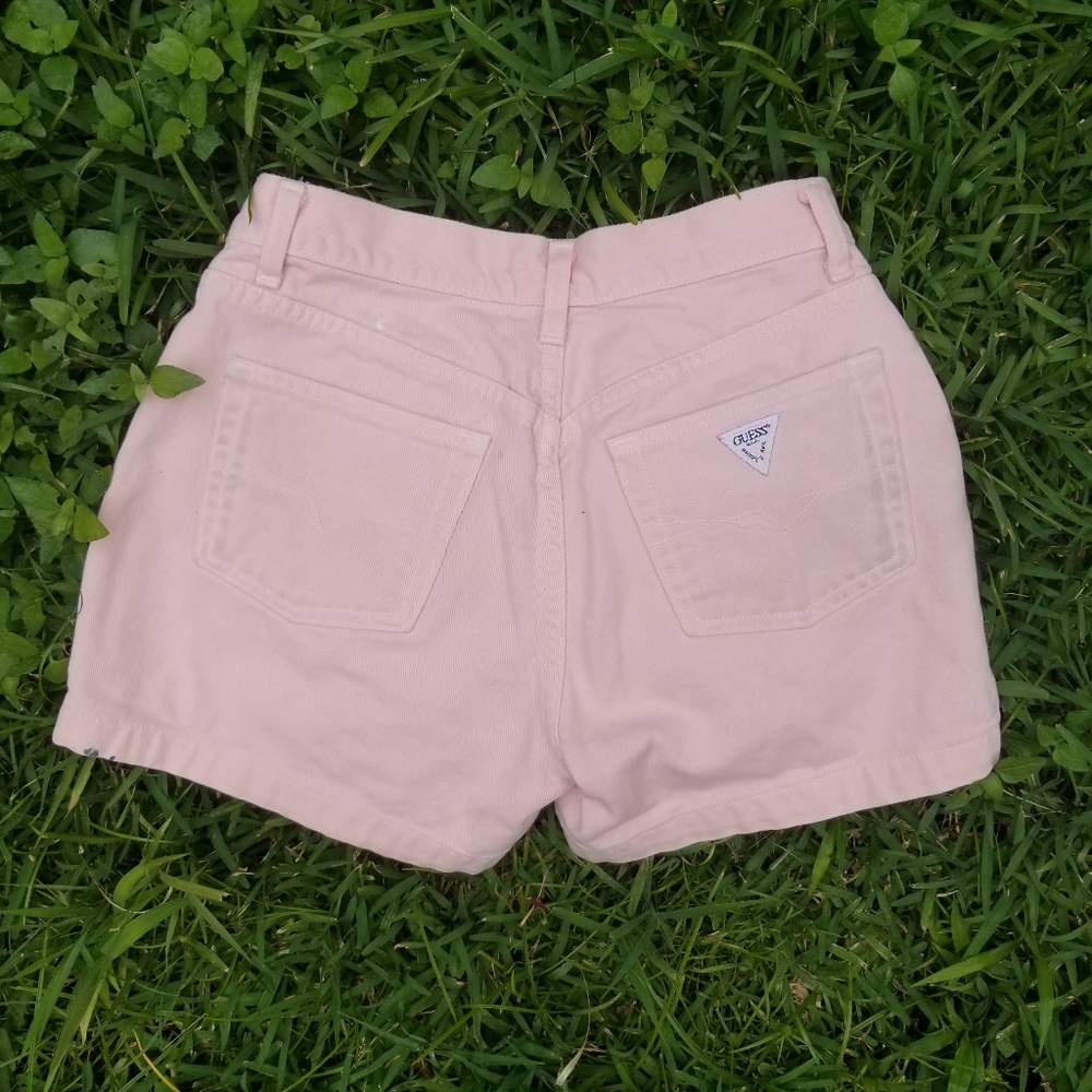 Guess Baby Pink Mid Rise Shorts Sz 27" Inches
